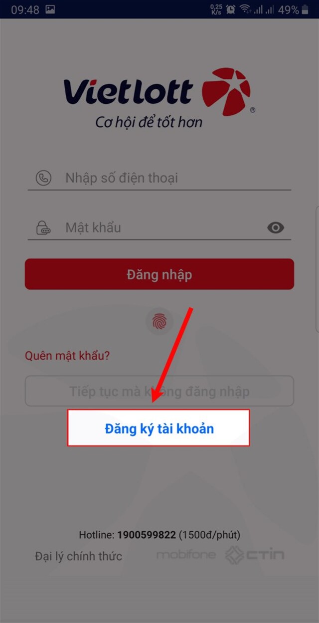 Bước 2: Đăng ký tài khoản người dùng 
